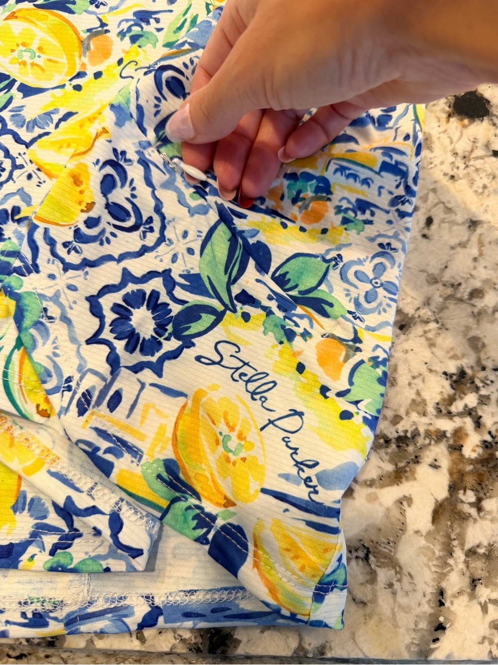 STELLA PARKER Sport Lemon Print Long Sleeve Top - Picture 5 of 6